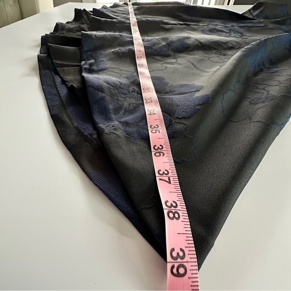 Halston Heritage Navy Floral Jacquard Fit & Flare Pleated Mini Dress Size 4 - Picture 11 of 16